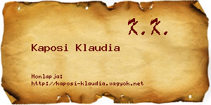 Kaposi Klaudia névjegykártya